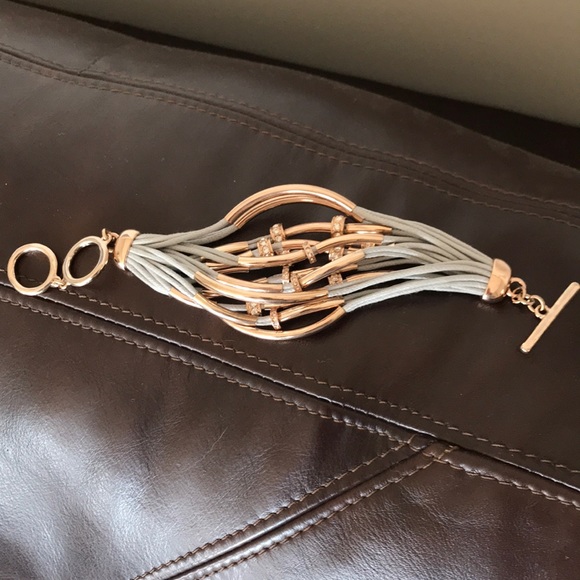 Rose gold and gray bangles bracelet NWOT - Picture 2 of 2